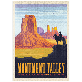 Darstellung des Puzzle Motivs Monument Valley: Cowboy Ranger, Vintage Poster - Puzzleteile: 1000