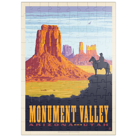 Darstellung des Puzzle Motivs Monument Valley: Cowboy Ranger, Vintage Poster - Puzzleteile: 100