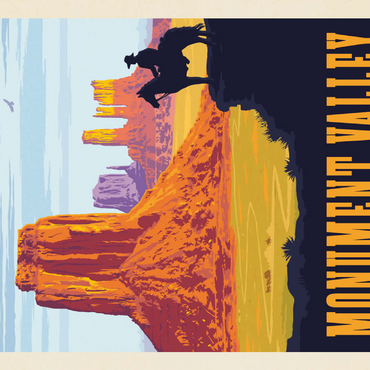 Monument Valley: Cowboy Ranger, Vintage Poster 200 Puzzle 3D Modell