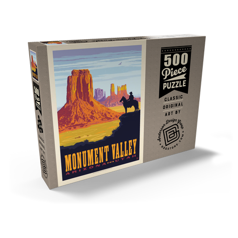 Monument Valley: Cowboy Ranger, Vintage Poster 500 Puzzle Schachtel Ansicht2