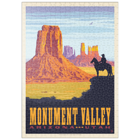 Darstellung des Puzzle Motivs Monument Valley: Cowboy Ranger, Vintage Poster - Puzzleteile: 500