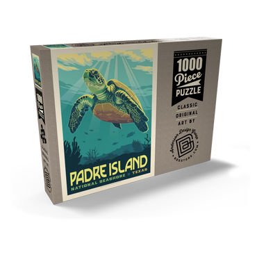 Padre Island National Seashore, Texas, Vintage Poster 1000 Puzzle Schachtel Ansicht2