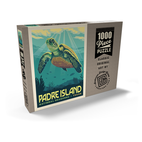 Padre Island National Seashore, Texas, Vintage Poster 1000 Puzzle Schachtel Ansicht2