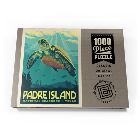 Padre Island National Seashore, Texas, Vintage Poster 1000 Puzzle Schachtel Ansicht3