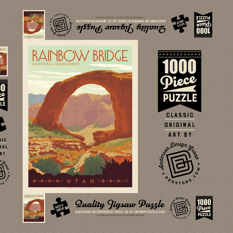 Rainbow Bridge National Monument, Vintage Poster 1000 Puzzle Schachtel 3D Modell