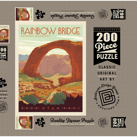 Rainbow Bridge National Monument, Vintage Poster 200 Puzzle Schachtel 3D Modell