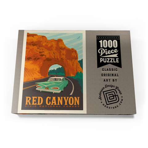Red Canyon, Utah, Vintage Poster 1000 Puzzle Schachtel Ansicht3