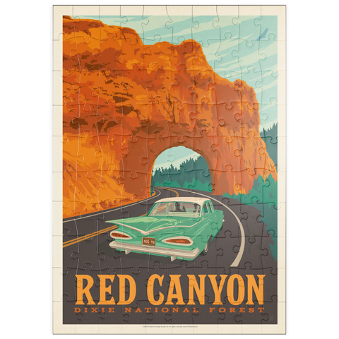 puzzleplate Red Canyon, Utah, Vintage Poster 100 Puzzle