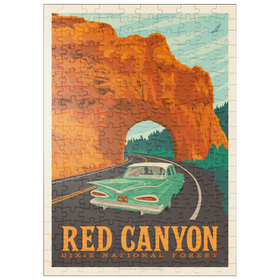 Darstellung des Puzzle-Motivs Red Canyon, Utah, Vintage Poster – Puzzleteile: 200
