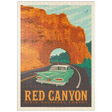 puzzleplate Red Canyon, Utah, Vintage Poster 500 Puzzle