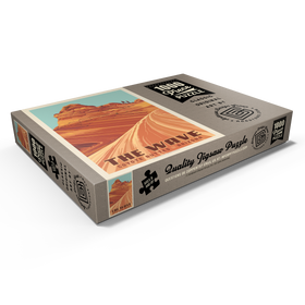 Darstellung des Puzzle Motivs Coyote Buttes, AZ: Inside The Wave, Vintage Poster - Puzzleteile: 1000