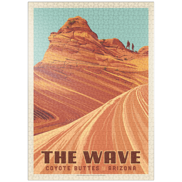 puzzleplate Coyote Buttes, AZ: Inside The Wave, Vintage Poster 1000 Puzzle
