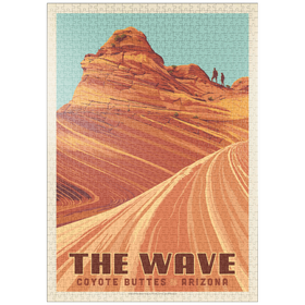 Darstellung des Puzzle Motivs Coyote Buttes, AZ: Inside The Wave, Vintage Poster - Puzzleteile: 1000