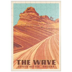 Darstellung des Puzzle Motivs Coyote Buttes, AZ: Inside The Wave, Vintage Poster - Puzzleteile: 100