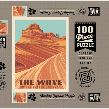 Coyote Buttes, AZ: Inside The Wave, Vintage Poster 100 Puzzle Schachtel 3D Modell