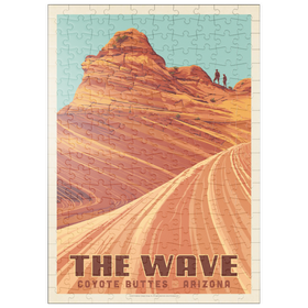 Darstellung des Puzzle Motivs Coyote Buttes, AZ: Inside The Wave, Vintage Poster - Puzzleteile: 200