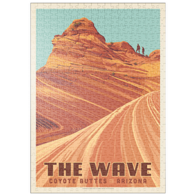 Darstellung des Puzzle Motivs Coyote Buttes, AZ: Inside The Wave, Vintage Poster - Puzzleteile: 500