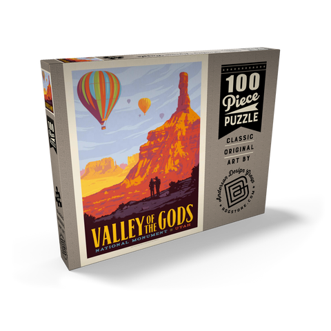 Valley Of The Gods, Utah, Vintage Poster 100 Puzzle Schachtel Ansicht2