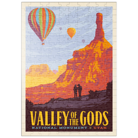 Darstellung des Puzzle Motivs Valley Of The Gods, Utah, Vintage Poster - Puzzleteile: 200