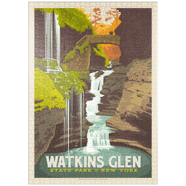puzzleplate Watkins Glen State Park, New York, Vintage Poster 1000 Puzzle
