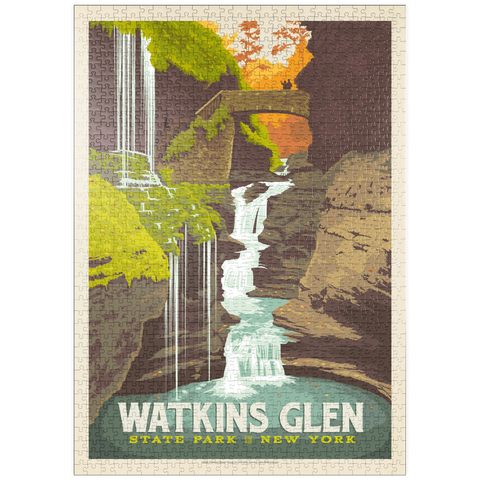 puzzleplate Watkins Glen State Park, New York, Vintage Poster 1000 Puzzle