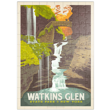 puzzleplate Watkins Glen State Park, New York, Vintage Poster 100 Puzzle
