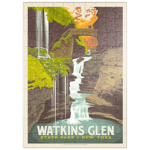 puzzleplate Watkins Glen State Park, New York, Vintage Poster 100 Puzzle