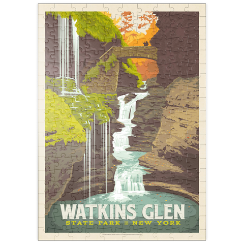 puzzleplate Watkins Glen State Park, New York, Vintage Poster 200 Puzzle