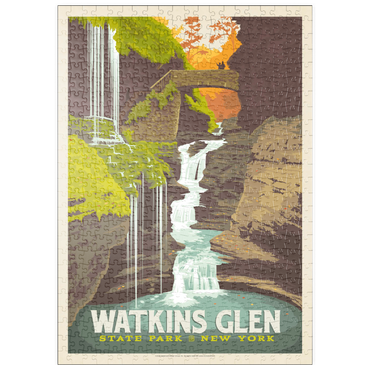 puzzleplate Watkins Glen State Park, New York, Vintage Poster 500 Puzzle