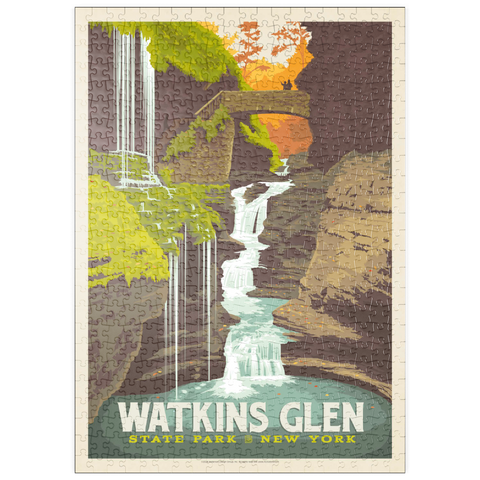 puzzleplate Watkins Glen State Park, New York, Vintage Poster 500 Puzzle