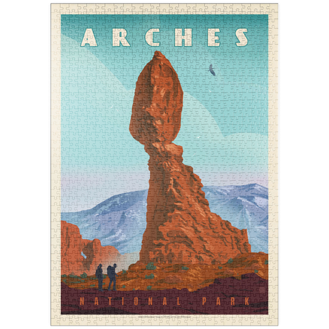 puzzleplate Arches National Park: Balanced Rock, Vintage Poster 1000 Puzzle