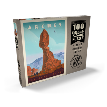 Arches National Park: Balanced Rock, Vintage Poster 100 Puzzle Schachtel Ansicht2