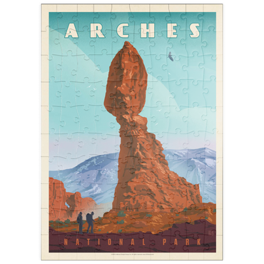 puzzleplate Arches National Park: Balanced Rock, Vintage Poster 100 Puzzle