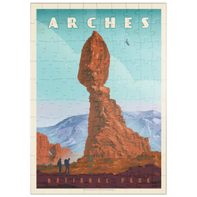 Darstellung des Puzzle Motivs Arches National Park: Balanced Rock, Vintage Poster - Puzzleteile: 100
