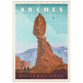 Darstellung des Puzzle-Motivs Arches National Park: Balanced Rock, Vintage Poster – Puzzleteile: 200