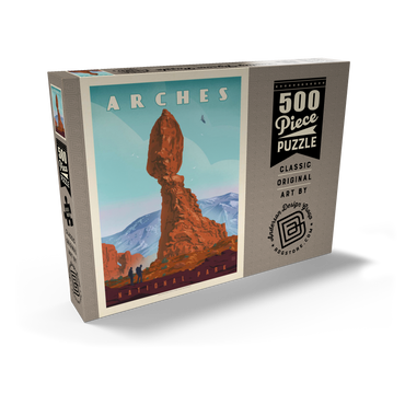 Arches National Park: Balanced Rock, Vintage Poster 500 Puzzle Schachtel Ansicht2