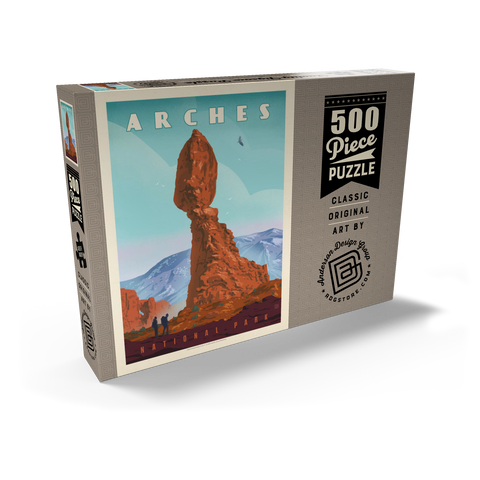 Arches National Park: Balanced Rock, Vintage Poster 500 Puzzle Schachtel Ansicht2