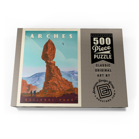 Arches National Park: Balanced Rock, Vintage Poster 500 Puzzle Schachtel Ansicht3