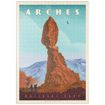 puzzleplate Arches National Park: Balanced Rock, Vintage Poster 500 Puzzle