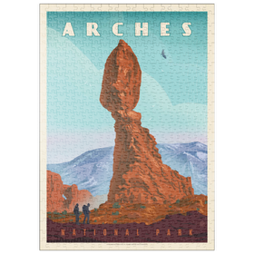 Darstellung des Puzzle Motivs Arches National Park: Balanced Rock, Vintage Poster - Puzzleteile: 500
