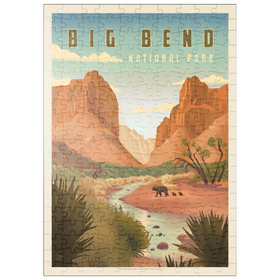 Darstellung des Puzzle Motivs Big Bend National Park: Black Bears, Vintage Poster - Puzzleteile: 200