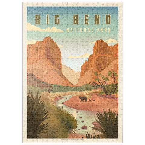 puzzleplate Big Bend National Park: Black Bears, Vintage Poster 500 Puzzle