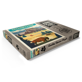 Alternative Darstellung des Puzzle-Motivs Yellowstone National Park: Old Faithful Inn Bisons, Vintage Poster – Puzzleteile: 200