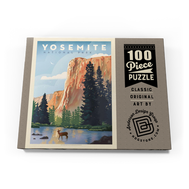 Yosemite National Park: In The Shadow Of El Capitan, Vintage Poster 100 Puzzle Schachtel Ansicht3