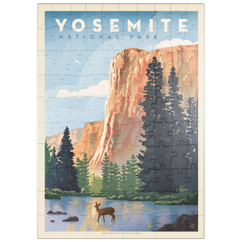 puzzleplate Yosemite National Park: In The Shadow Of El Capitan, Vintage Poster 100 Puzzle
