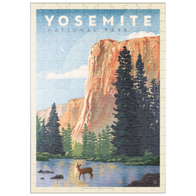 Darstellung des Puzzle Motivs Yosemite National Park: In The Shadow Of El Capitan, Vintage Poster - Puzzleteile: 200