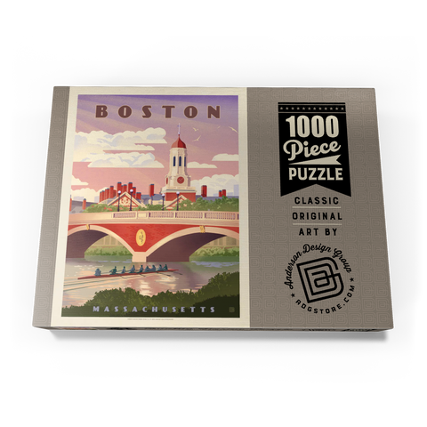 Boston: Anderson Memorial Bridge, Vintage Poster 1000 Puzzle Schachtel Ansicht3