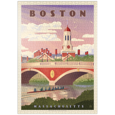 puzzleplate Boston: Anderson Memorial Bridge, Vintage Poster 1000 Puzzle