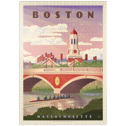 puzzleplate Boston: Anderson Memorial Bridge, Vintage Poster 1000 Puzzle