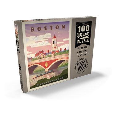 Boston: Anderson Memorial Bridge, Vintage Poster 100 Puzzle Schachtel Ansicht2
